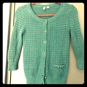 Nordstrom Frenchi vintage style teal cardigan XS